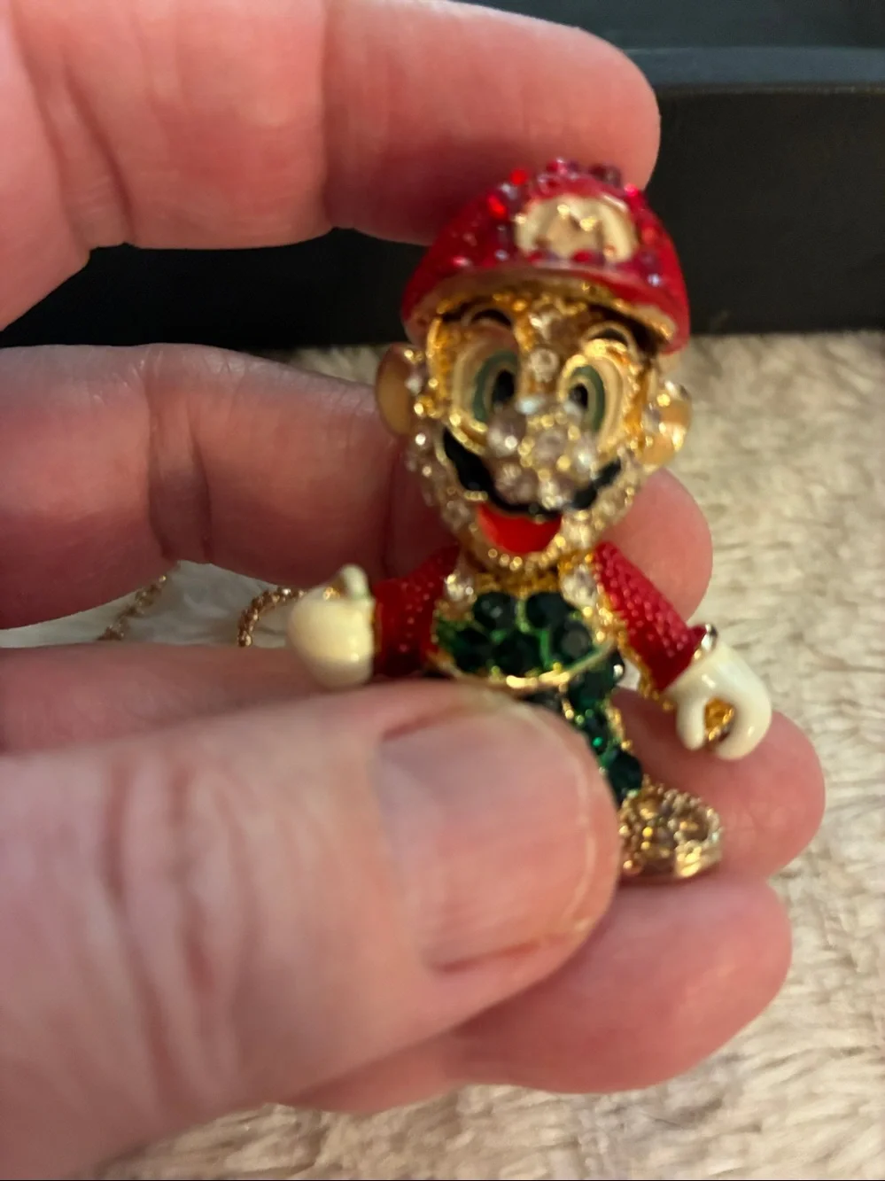 “Mario Brothers” He’s a movement piece. His head turns and nods up and down.